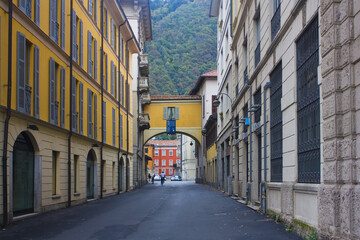 Typical street of Old Town in Como 