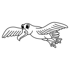 Albatross cartoon coloring page illustration vector. For kids coloring book.