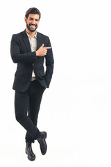 young latin businessman in black classic suit High quality photo
