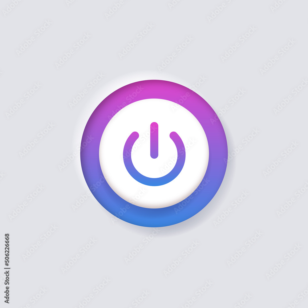 Aufkleber power icon on off buttons, energy switch sign, power switch icons, start power button, turn off symb