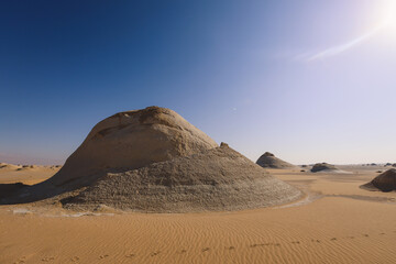 Sandy Hills in the White Desert Protected Area, is National park in the Farafra Oasis, Egypt