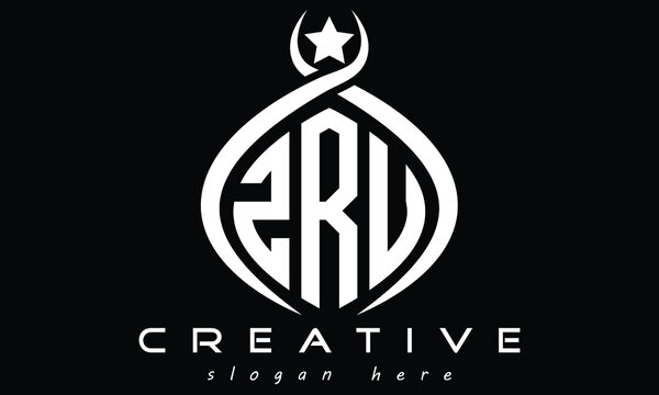 ZRP three letters monogram curved initial oval logo design, geometric minimalist modern business shape creative logo, vector template