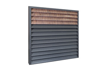 One peace gray Simple fence made of metal. Stainless steel fence parts. Industrial design of galvanized material.