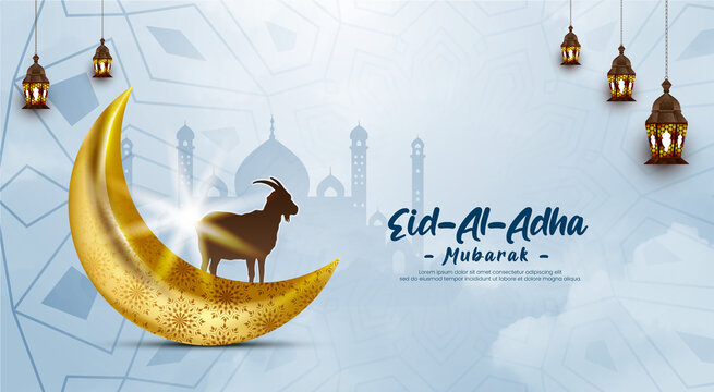 Eid al Adha Mubarak Islamic festival social media banner and Eid Mubarak Post Template