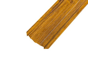 Brown wooden fence isolated on white background with parallel plank old. Object with clipping path