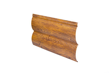 Brown wooden fence isolated on white background with parallel plank old. Object with clipping path