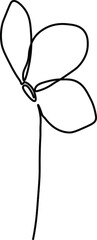 One line drawing flower, vector illustration