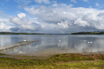 Cloudy weather at Rutland Water nature reserve in the East Midlands, UK. Managed by the Rutland and Leicestershire Wildlife Trust