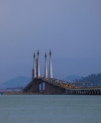 Potrait of a Penang bridge on sunny day