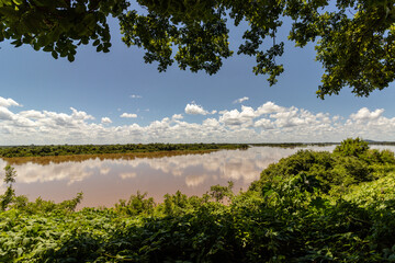 view of the São Francisco River in the city of Manga, Minas Gerais State, Brazil