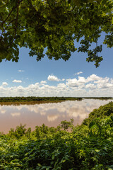 view of the São Francisco River in the city of Manga, Minas Gerais State, Brazil