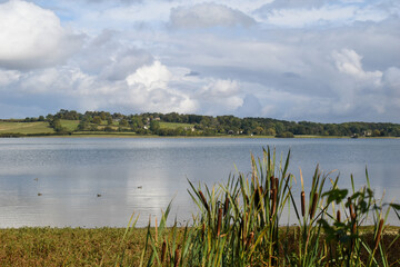 Cloudy weather at Rutland Water nature reserve in the East Midlands, UK. Managed by the Rutland and Leicestershire Wildlife Trust