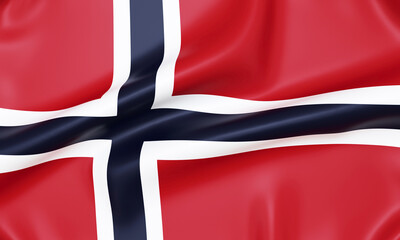 Flag of Norway, 3d rendering.