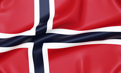 Fototapeta premium Flag of Norway, 3d rendering.