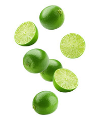 lime slice isolated on white background, clipping path, full depth of field