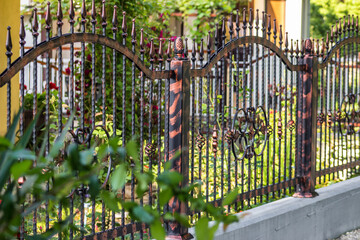 Black Wrought Fence. Iron fence 