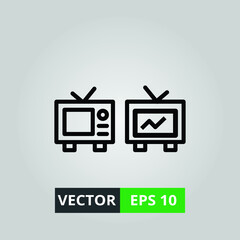 Icon collection of television icon On White Background - high quality black style Single high quality outline black style for web design or mobile app.