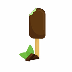 mint ice cream with chocolate