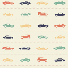 seamless pattern with colorful little cars