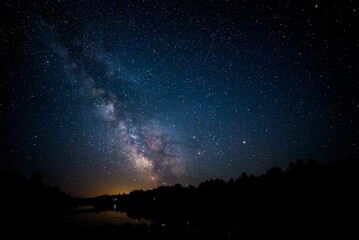 Fototapeta na wymiar The milky way at night in the Canadian countryside