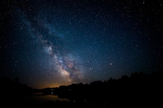 The milky way at night in the Canadian countryside