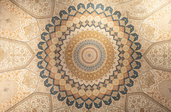 Turkey, Antalya, April 21, 2022: Persian Carpet With Ornamental Pattern