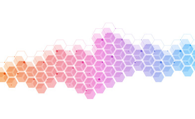 Hexagons pattern background. Genetic research, molecular structure. Chemical engineering. Concept of innovation technology. Used for design healthcare, science and medicine background