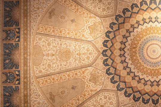 Turkey, Antalya, April 21, 2022: Persian carpet with ornamental pattern