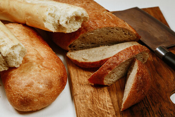 set of different types of bread