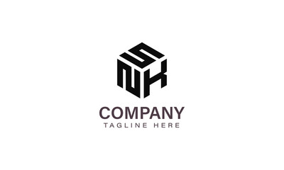 Letter SNK Logo, Three Letter Logo, Alphabet S N K Hexagon Shape Vector Icon Template