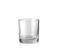 Glass of water or whiskey and wine. Empty glass for alcoholic beverages on white background.