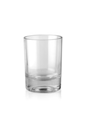 Glass of water or whiskey and wine. Empty glass for alcoholic beverages on white background.