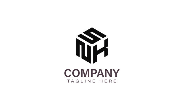 Letter SNK Logo, Three Letter Logo, Alphabet S N K Hexagon Shape Vector Icon Template
