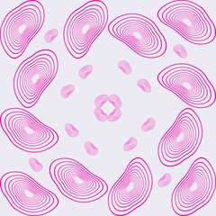 Pattern background from geometric shapes, pink and white stripes. For destroying gift wrap, book cover, clothes, table cloth.