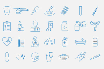 Healthcare, medical icon set. Vector illustration.
