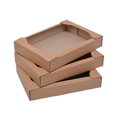 Confectionery tray with corrugated cardboard on a white background