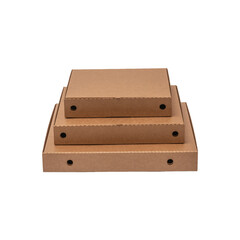 boxes for pies and pizza with brown corrugated cardboard