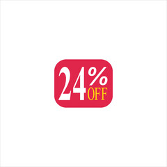 24 offer tag discount vector icon stamp on a white background