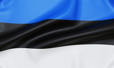 Flag of Estonia, 3d rendering.
