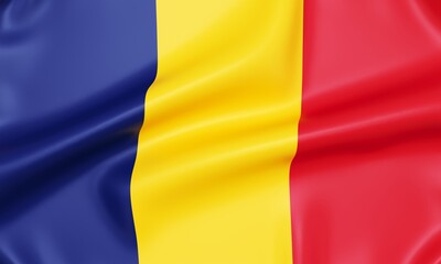 Flag of Romania, 3d rendering.