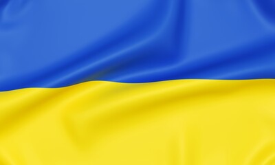 Flag of Ukraine, 3d rendering.
