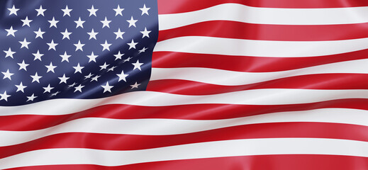 Obraz premium Flag of USA, 3d rendering.