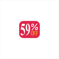 59 offer tag discount vector icon stamp on a white background
