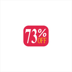 73 offer tag discount vector icon stamp on a white background