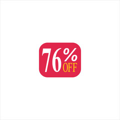 76 offer tag discount vector icon stamp on a white background