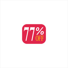 77 offer tag discount vector icon stamp on a white background