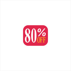 80 offer tag discount vector icon stamp on a white background