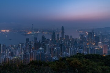 Fototapeta na wymiar Hong Kong skyscrapers skyline cityscape