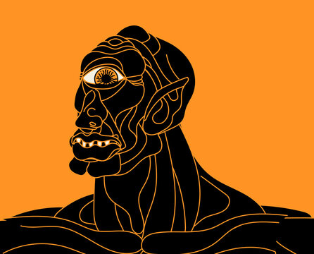 A greek mythology monster a giant titan cyclop.