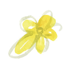 Flower icons isolated on white background. Logo sign design. Modern brush watercolor illustration. Vector